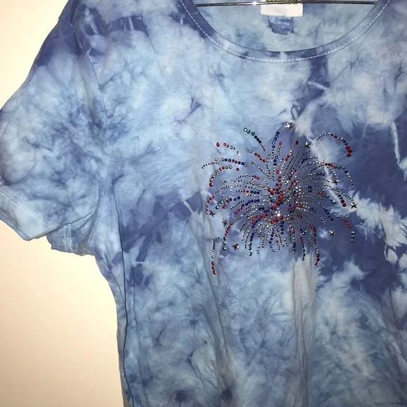 3 for $15 Tie Dye Tee with Jewel Firework - Picture 3 of 5
